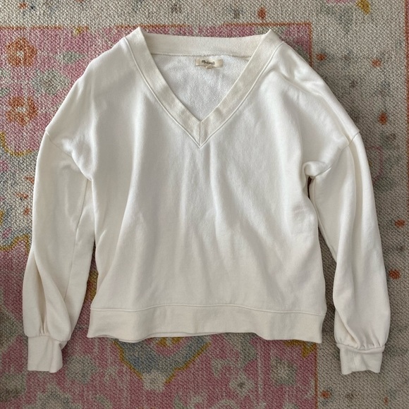 madewell hemp-cotton v-neck sweatshirt - Picture 2 of 3